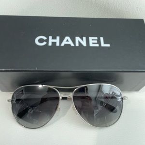 Chanel aviator sunglasses - polarized and in excellent condition!